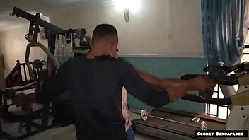 horny gym instructor pounds big ass mature client's wet pussy with bbc