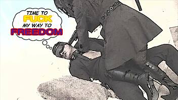 EBONY GODDESS in BLACK LEATHER BOOTS FUCKED as SLUT with FACIAL