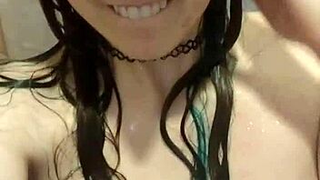 horny milf shower dildo tits masturbation