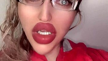 Russian glasses babe in lipstick dives into full fetish storyline movie