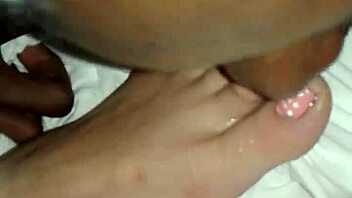 sucking wife's sexy toes while fucking her feet fetish