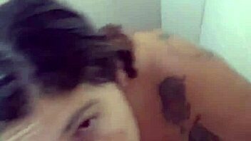 took a hot cum shower in the bathroom all over my fetish tits