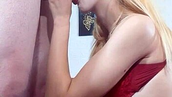 Young cutie gives deep oral till facial finish