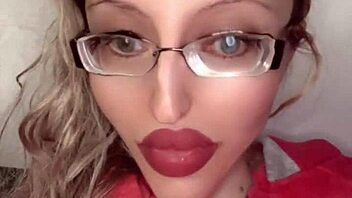 Russian glasses babe in lipstick dives into full fetish storyline movie