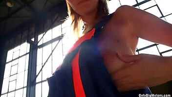 shelby moon rips clothes strips huge natural tits boobs fun at work