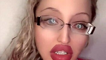 Russian glasses babe in lipstick dives into full fetish storyline movie