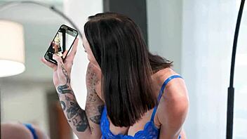 Indica Marie preps backstage for intense shoot