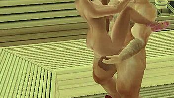 heyward pounds cheerleader's big tits with huge cock caught on sauna security cam