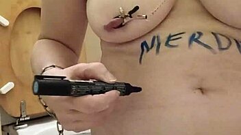 french maid bound humiliated truie licks toilet slave