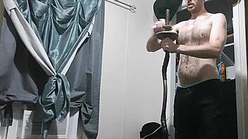 hunghank69 pumps muscular bodybuilder cock in intense workout solo