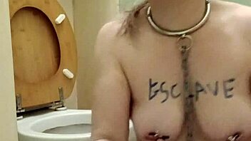 french maid bound humiliated truie licks toilet slave