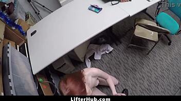 hey teen, backroom questioning turns into rough bent over blowjob punishment