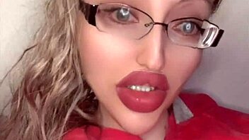 Russian glasses babe in lipstick dives into full fetish storyline movie