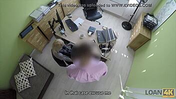 loan4k teen undresses spreads legs wide for cash deal