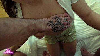 Brunette takes cock full depth deepthroat!