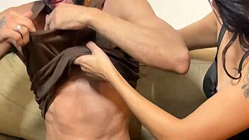 Tattooed Hunk Tests Juicy Sofa With Bia!