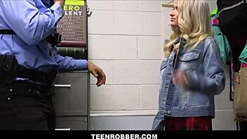 uh cute tiny blonde teen caught shoplifting stripped and fucked hard