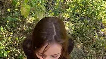 I'm petite Nadia Noja giving sloppy POV blowjob on hiking trail!