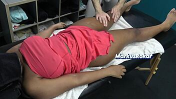 Husband Watches Cuckold Masseur Oil Wife's Balloon Tits