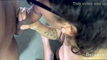 Ugly brunette slut gives sloppiest deepthroat blowjob ever