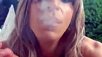 crossdressed outside smoking morning cigarette