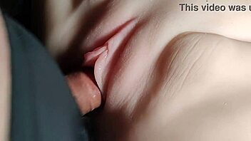 double penetration fuck doll wet shaved pussy closeup