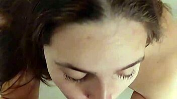 Beautiful latina cutie with natural tits and small waist takes hot facial cumshot