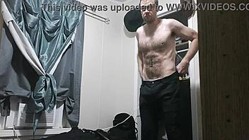 hunghank69 pumps muscular bodybuilder cock in intense workout solo