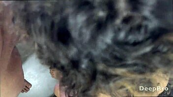 Ugly brunette slut gives sloppiest deepthroat blowjob ever
