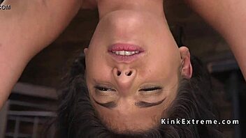 bound cutie endures intense water torment in tight hogtie