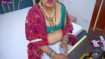 indian curvy babe's hairy tight pussy hammered during measurement