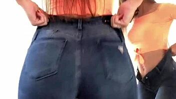 leggings or jeans? horny latina ass shakes outdoors 😏