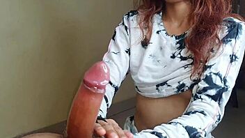 horny indian wife handjobs young neighbor workout pov