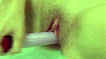naughty brunette daisy dildo fucks pussy hard in bathtub orgasm