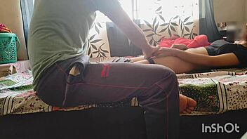 desi bhabhi in red saree tempts servant's cock into her dripping pussy