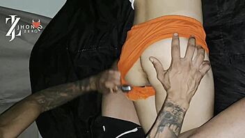 brazilian teen's ass stretched by huge toys creampie
