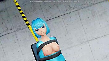 3d mmd robo-arm binds dancer in hentai bondage mummification