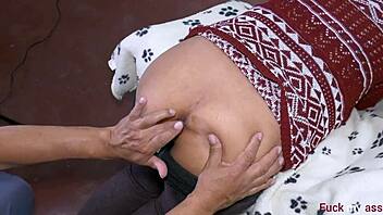 Latin babe gapes ass with huge dildos for massive orgasm