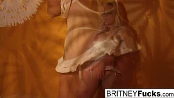 blonde babe teases pussy in retro solo masturbation