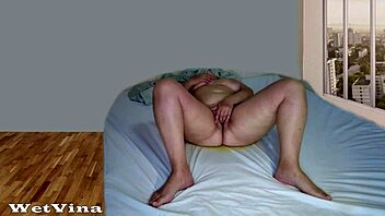 shaking real orgasm hits as wife pees wet in bed squirting