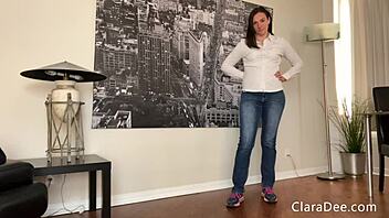 Clara dee plays chastity guessing joi with fingers deep inside