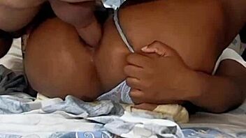 ebony teen's huge ass gaped with rough anal creampie