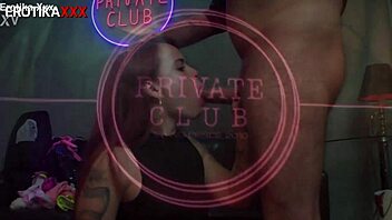 Redhead cutie gives total wet blowjob in private club