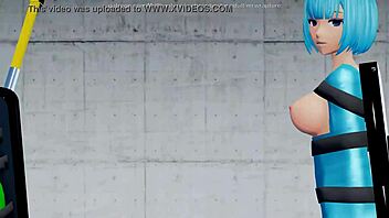 3d mmd robo-arm binds dancer in hentai bondage mummification