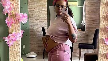 chubby milk-intolerant babe explodes farts after bloating feast