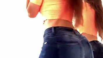 leggings or jeans? horny latina ass shakes outdoors 😏