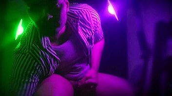 hey check out mora green's sexy striped outfit while she sensually strokes that monster cock 🔥🍆