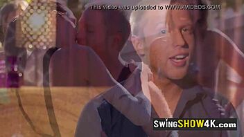 swinger babes topless outdoors playing naughty oral sex games together