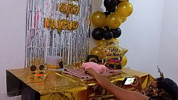 he's pounding his latina fuck doll dirty on her birthday total whore action