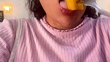 chubby milk-intolerant babe explodes farts after bloating feast